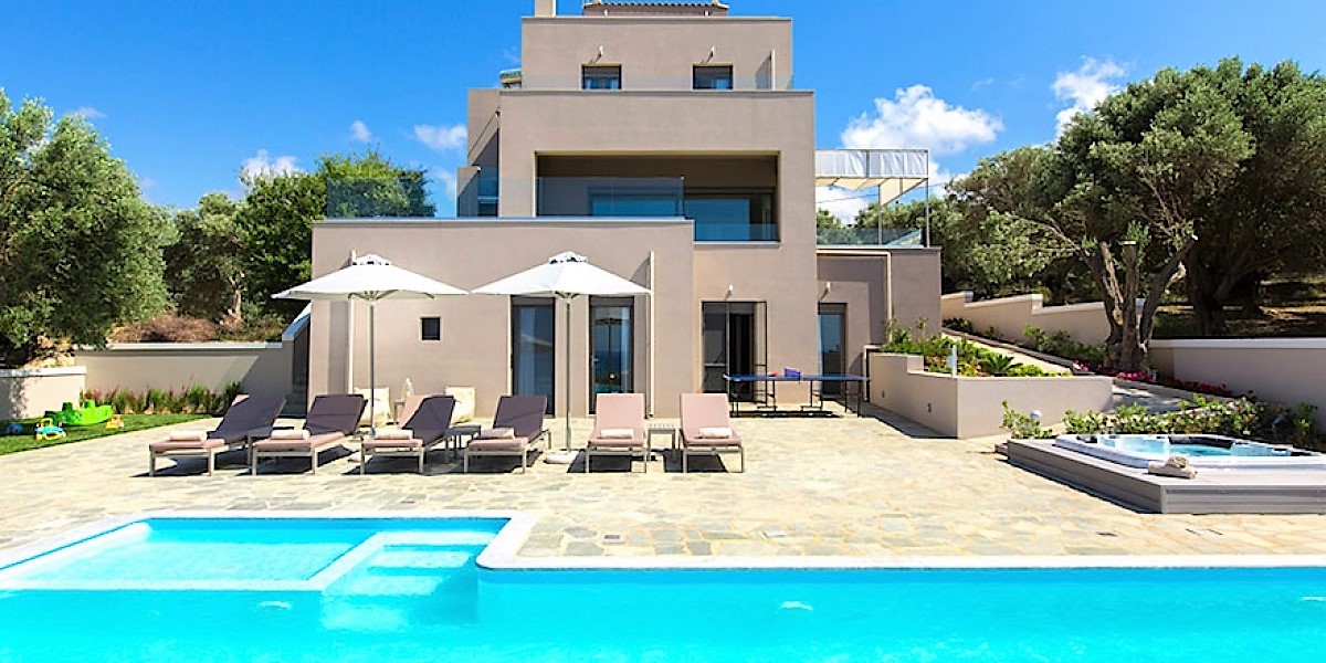 Crète - Exquise villa avec vue sur la mer et piscine à Rethymno